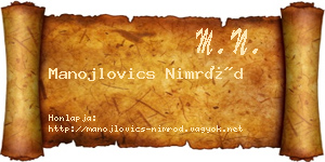 Manojlovics Nimród névjegykártya